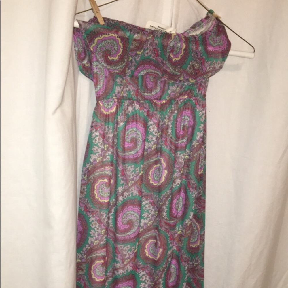 Strapless paisley maxi dress